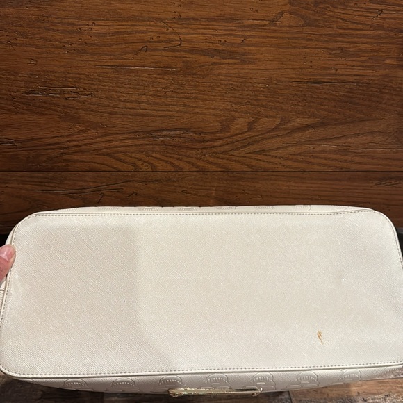 Betsey Johnson Cream Skull Embossed Handbag purse with wallet twilly - Picture 11 of 15